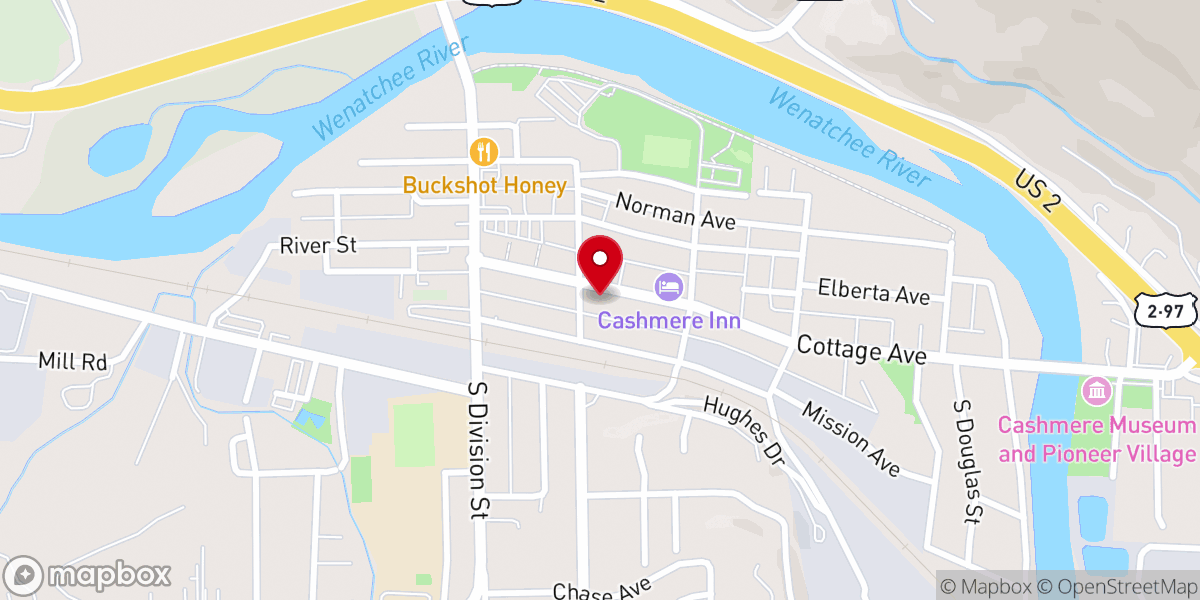 Map showing location of Heritage Memorial Chapel - Cashmere Branch