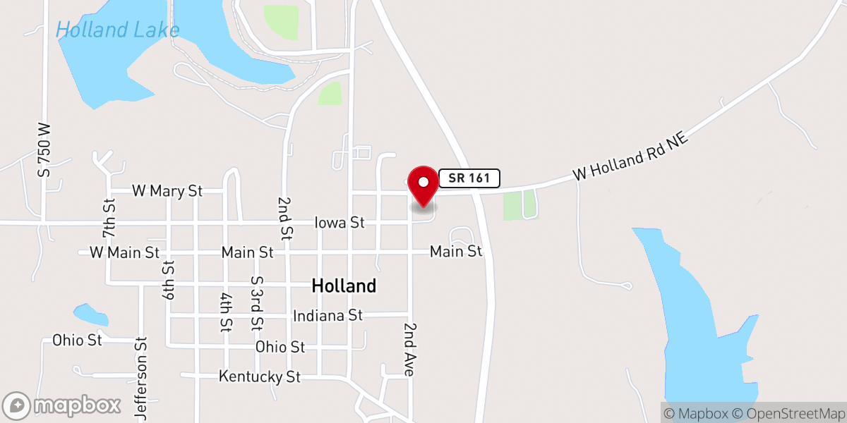 Map showing location of Holland United Methodist Church