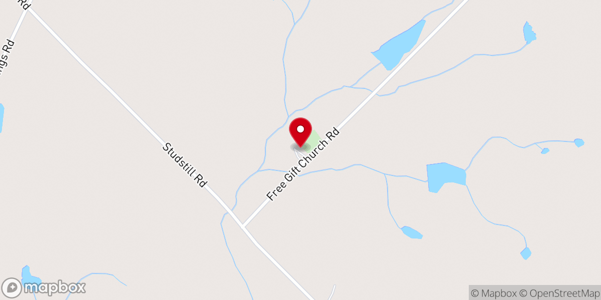 Map showing location of Free Gift Church