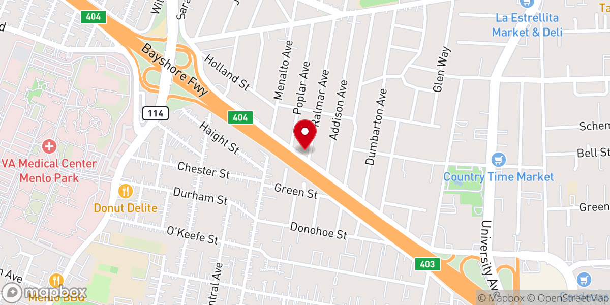 Map showing location of Pentecostal of East Palo Alto