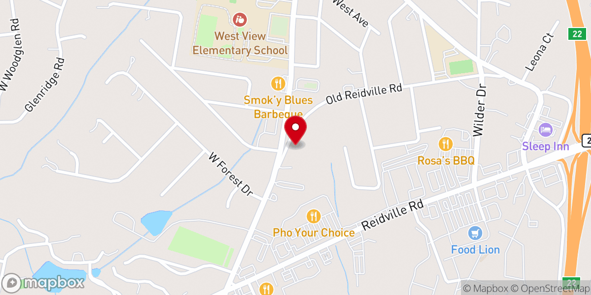 Map showing location of Westview Christian Church