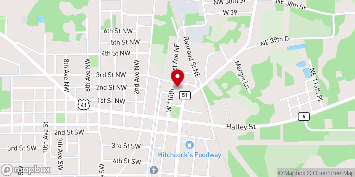 Map showing location of First Baptist Church of Jasper