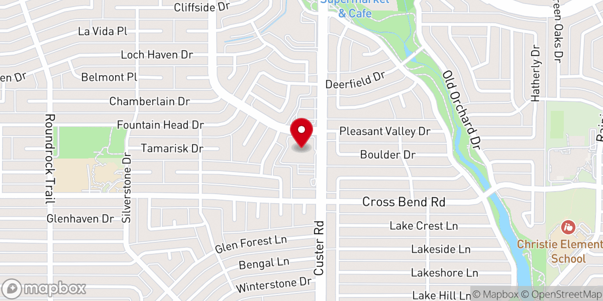 Map showing location of Hunters Glen Baptist Church