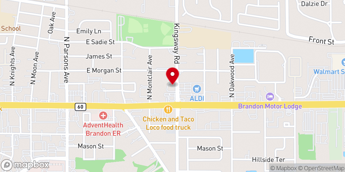 Map showing location of Grace Baptist Church