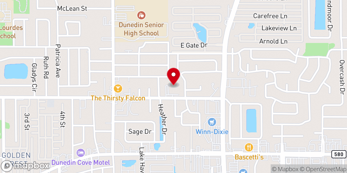 Map showing location of First Christian Church