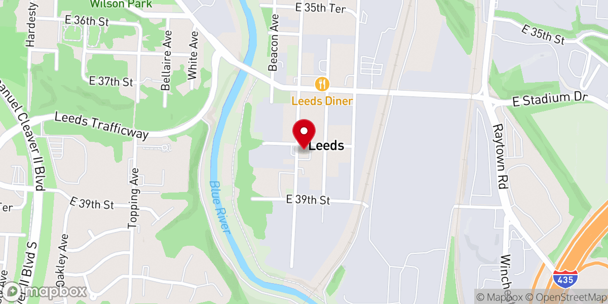Map showing location of East Side Missionary Baptist Church