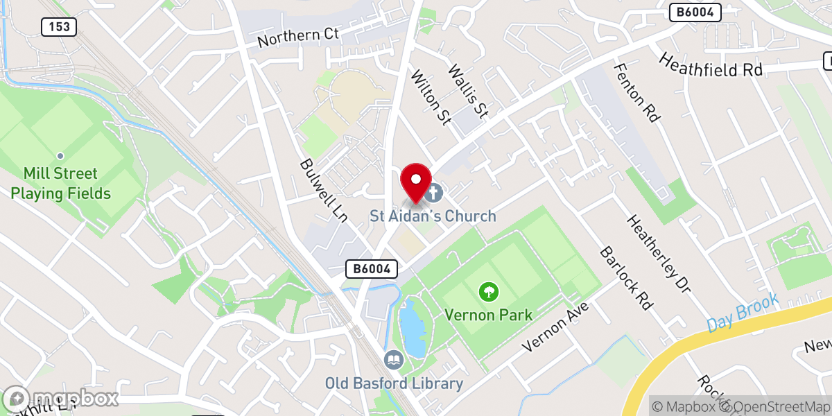Map showing location of Queensberry Baptist Church