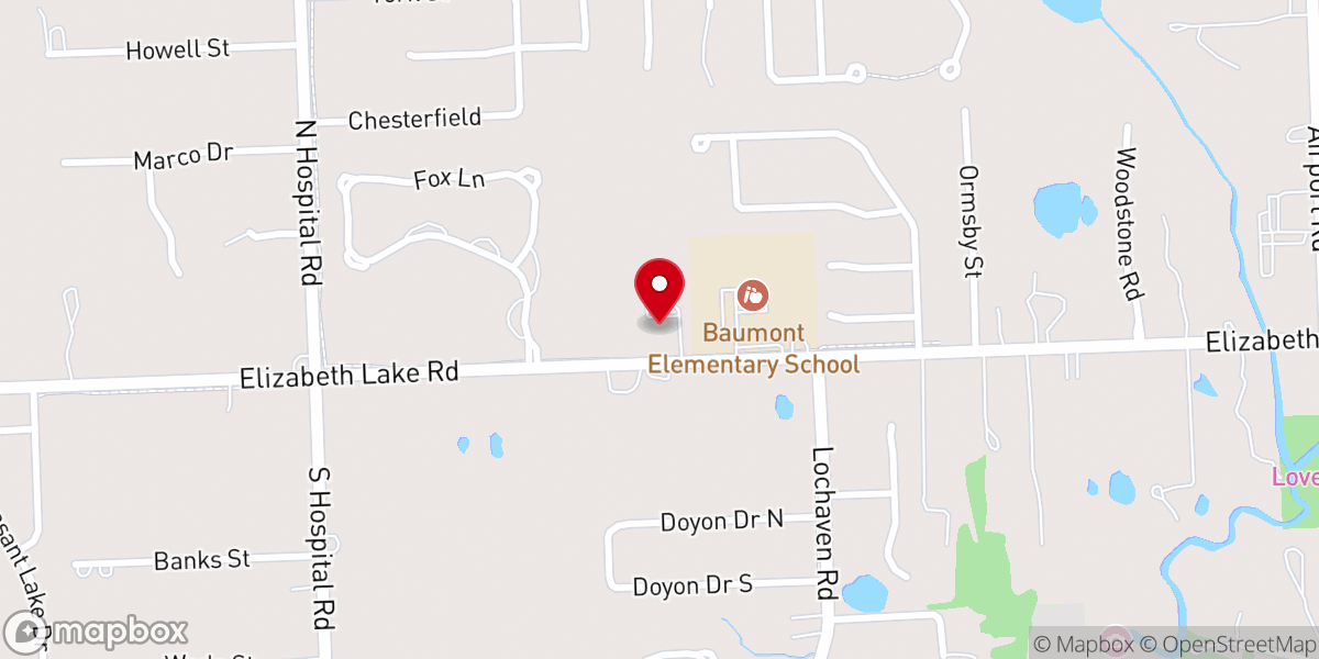 Map showing location of Bethel United Church