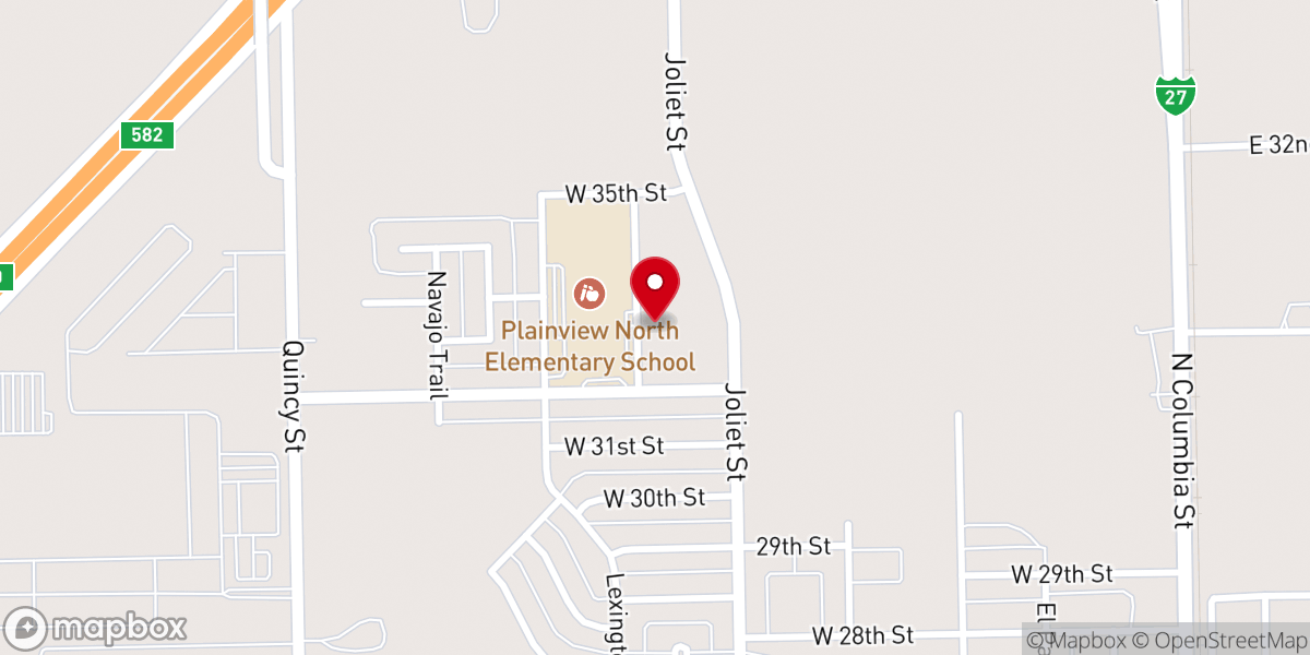 Map showing location of Plainview New Covenant Church and World Outreach Center