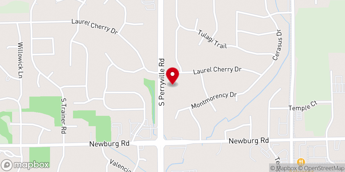 Map showing location of Valley Baptist Church
