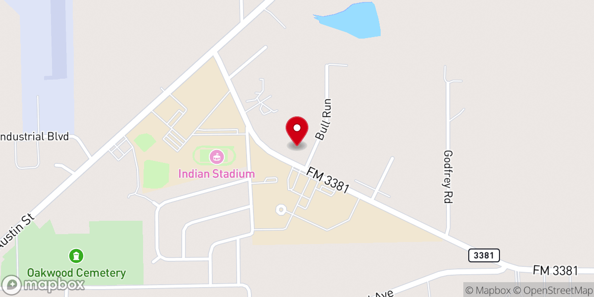 Map showing location of East Side Baptist Church