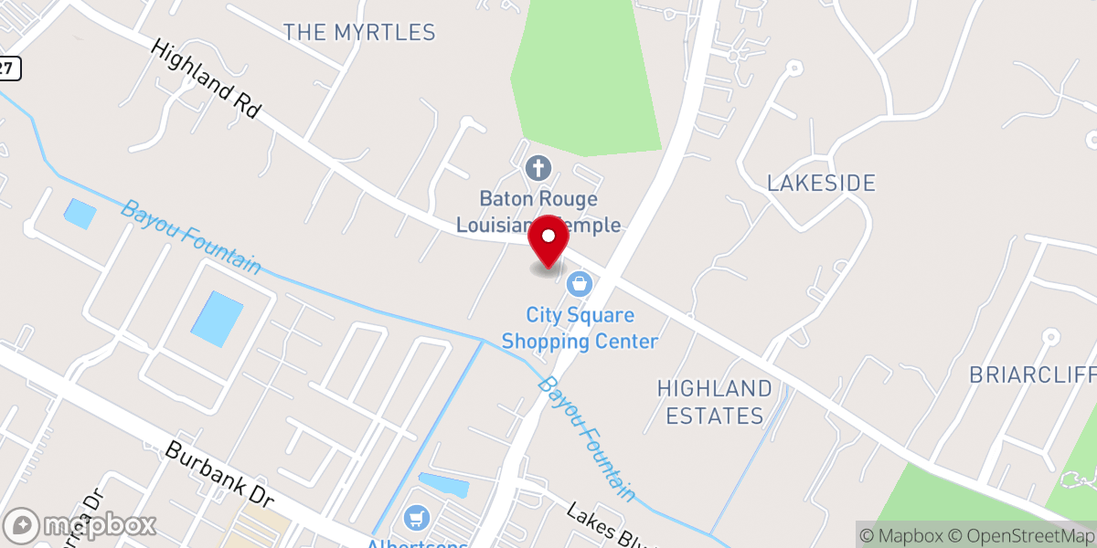 Map showing location of The Church in Baton Rouge