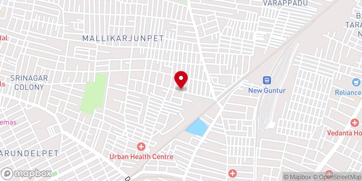 Map showing location of St Peter's lutheran church Sanjeevaiah Nagar 1st line