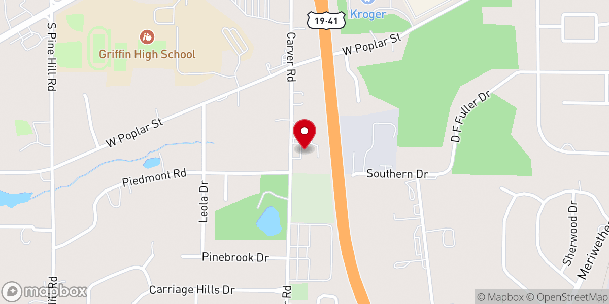 Map showing location of Carver Road Baptist Church