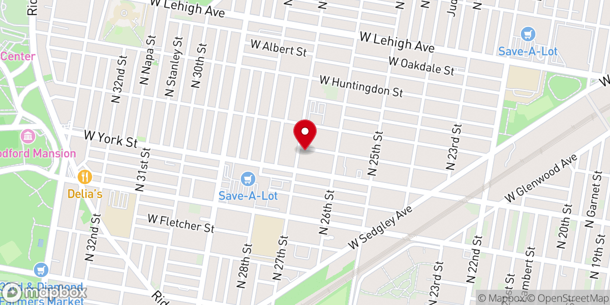 Map showing location of North Penn Baptist Church