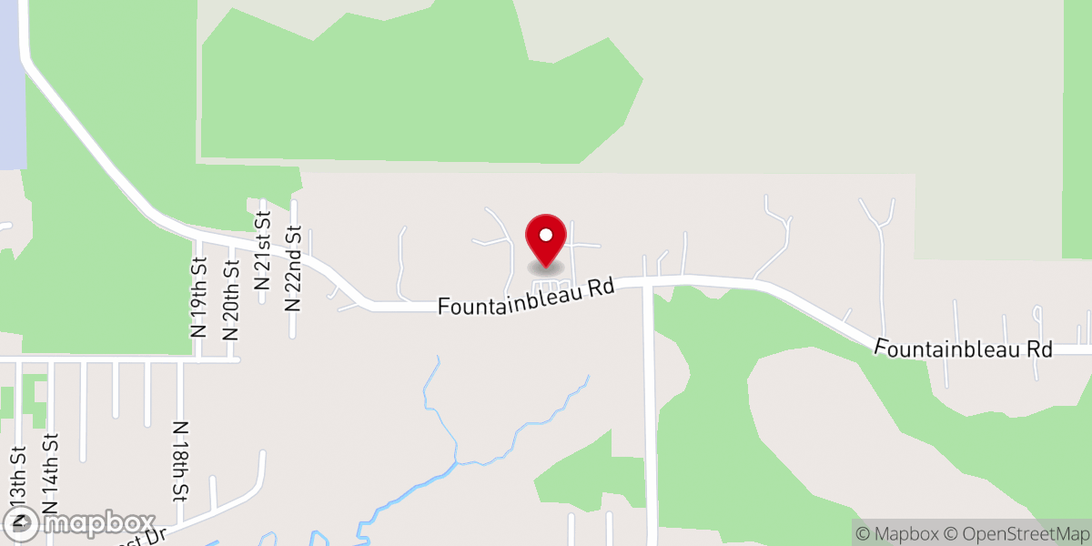 Map showing location of Belle Fountain Baptist Church