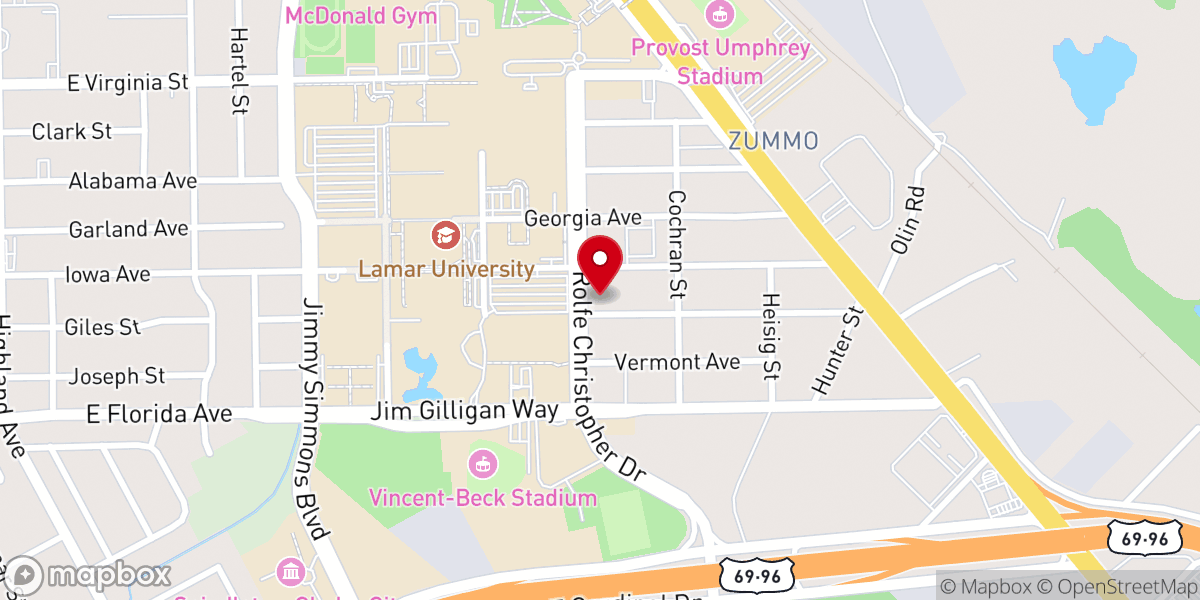 Map showing location of Lamar Baptist Church