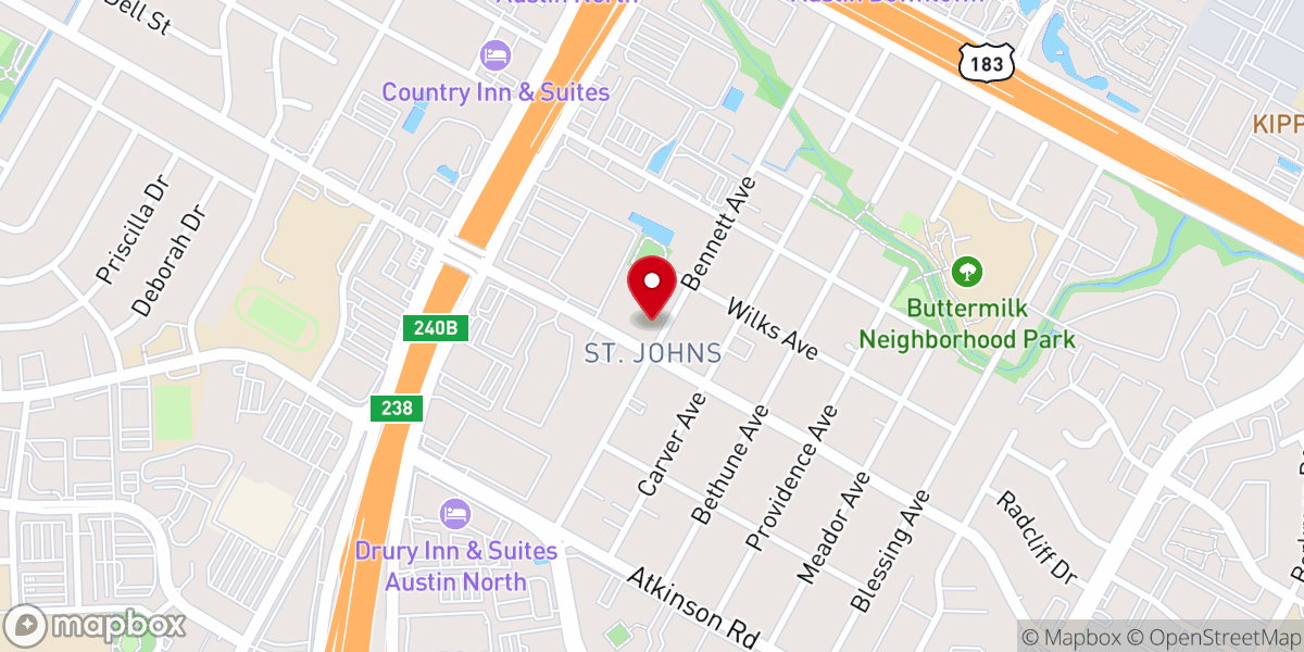 Map showing location of Iglesia De Cristo - Tyler Street