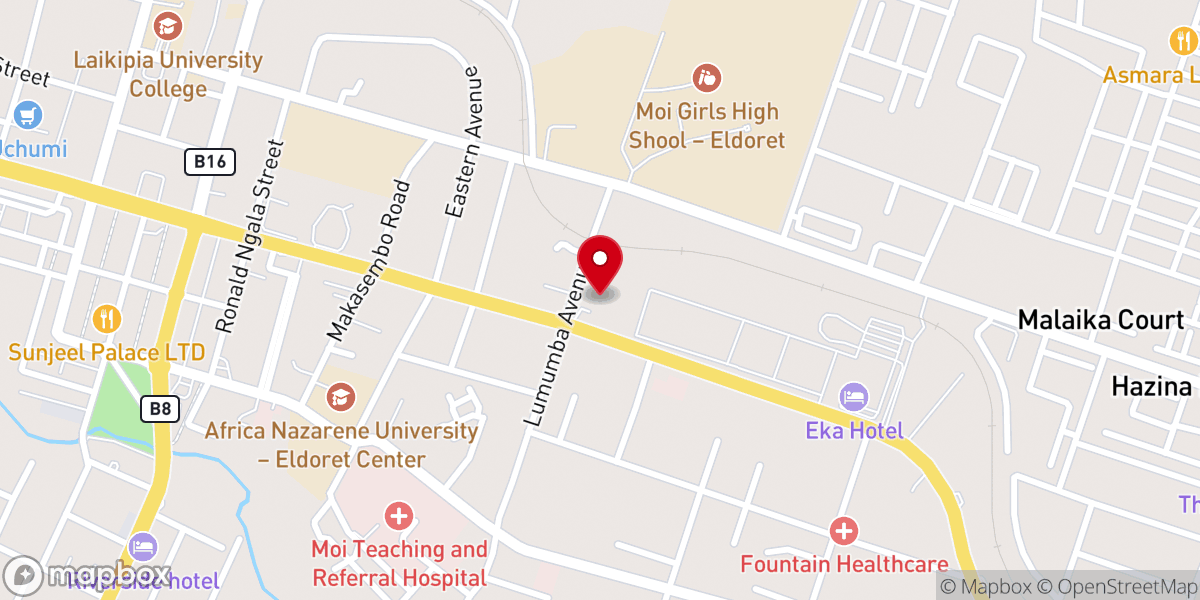 Map showing location of Integrity Church Eldoret