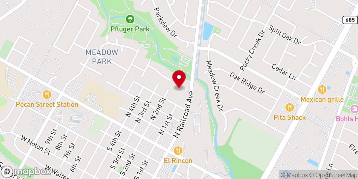 Map showing location of Pflugerville Lions Club