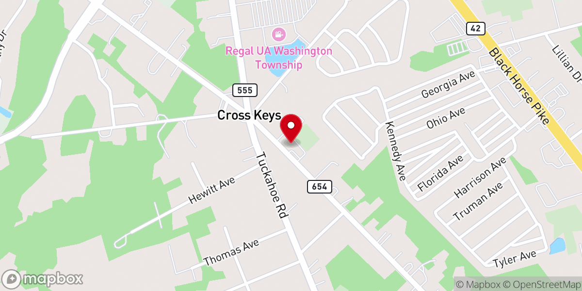 Map showing location of Cross Keys United Methodist