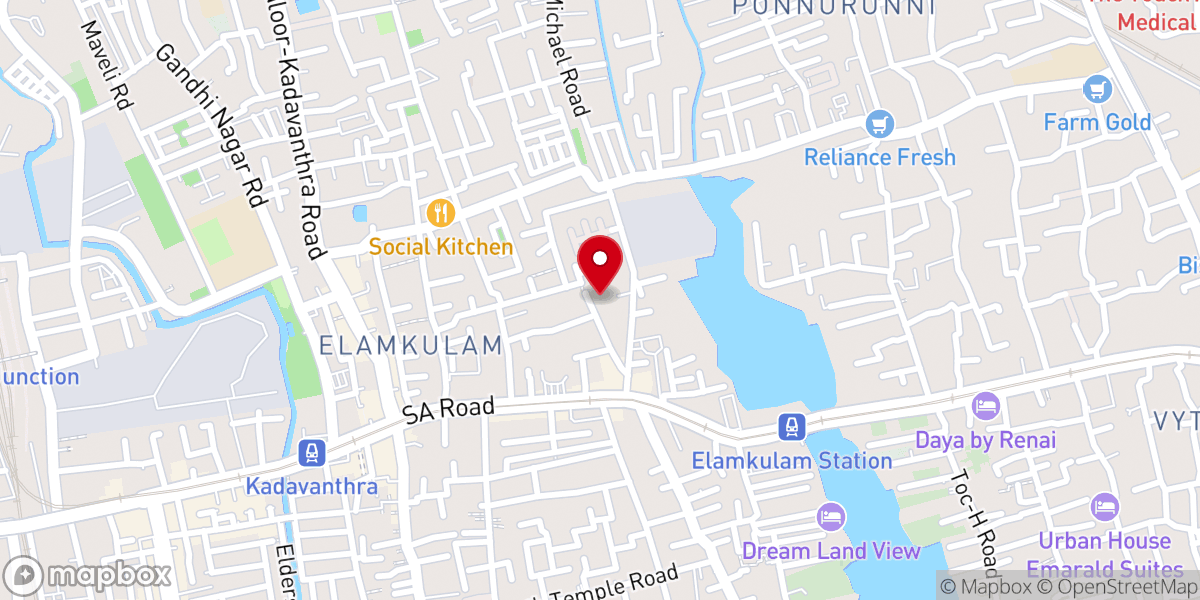 Map showing location of CSI Christ Church