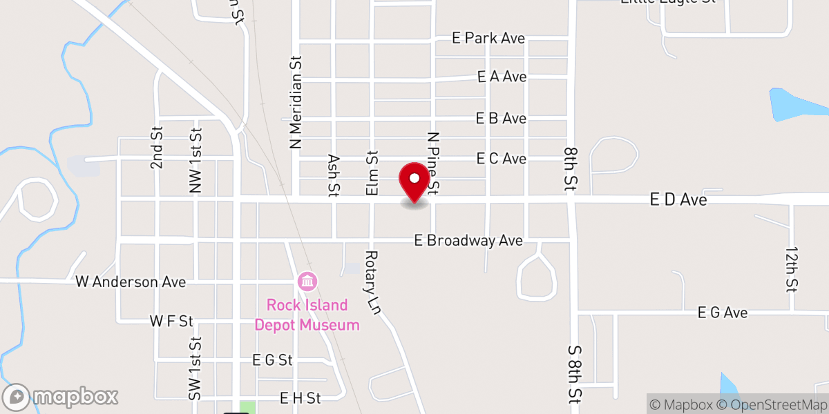 Map showing location of Trinity Holiness Church