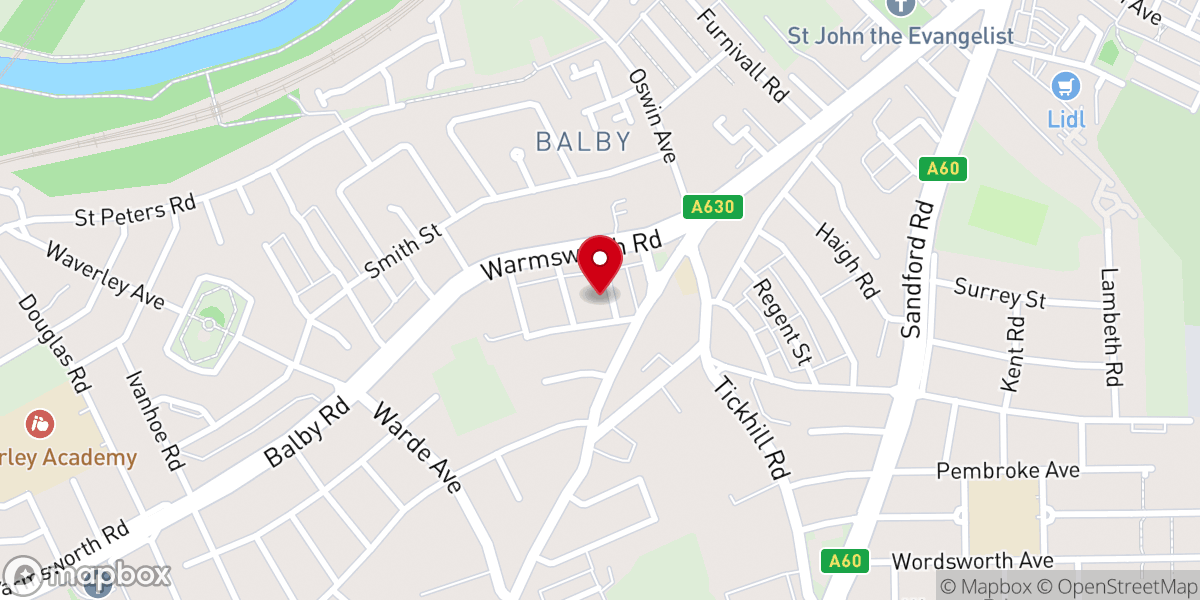 Map showing location of Alder Grove Methodist Church