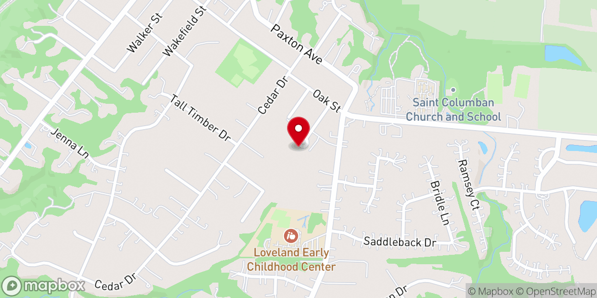 Map showing location of Loveland Presbyterian Church