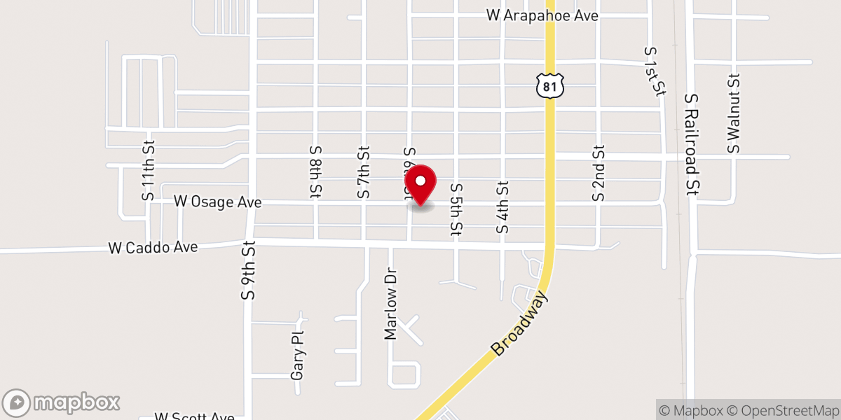 Map showing location of First Assembly of God