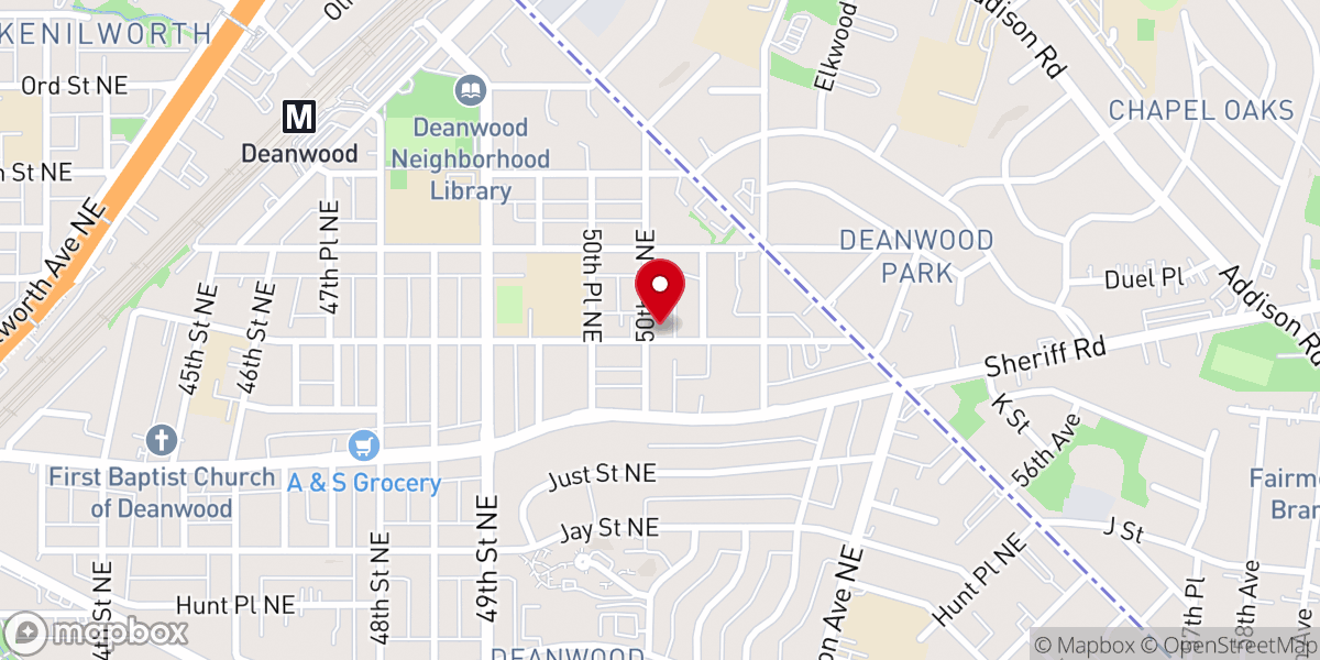 Map showing location of Antioch Baptist Church