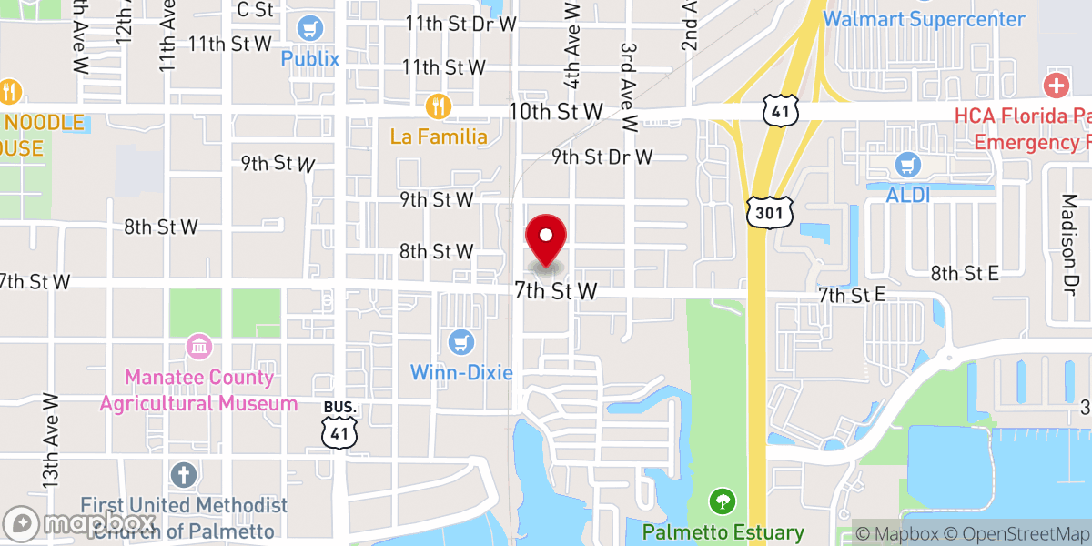 Map showing location of Tabernacle-Prayer & Delivery
