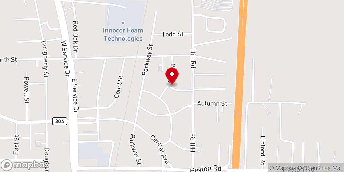 Map showing location of Bates Chapel CME Church