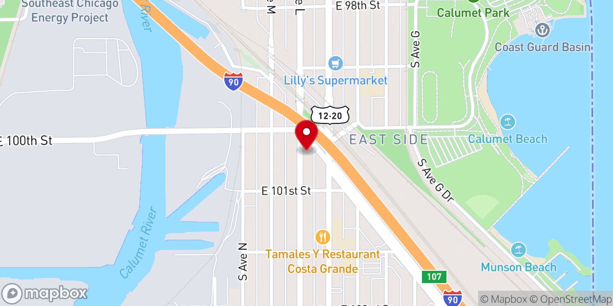 Map showing location of Iglesia del Pacto Evangelico