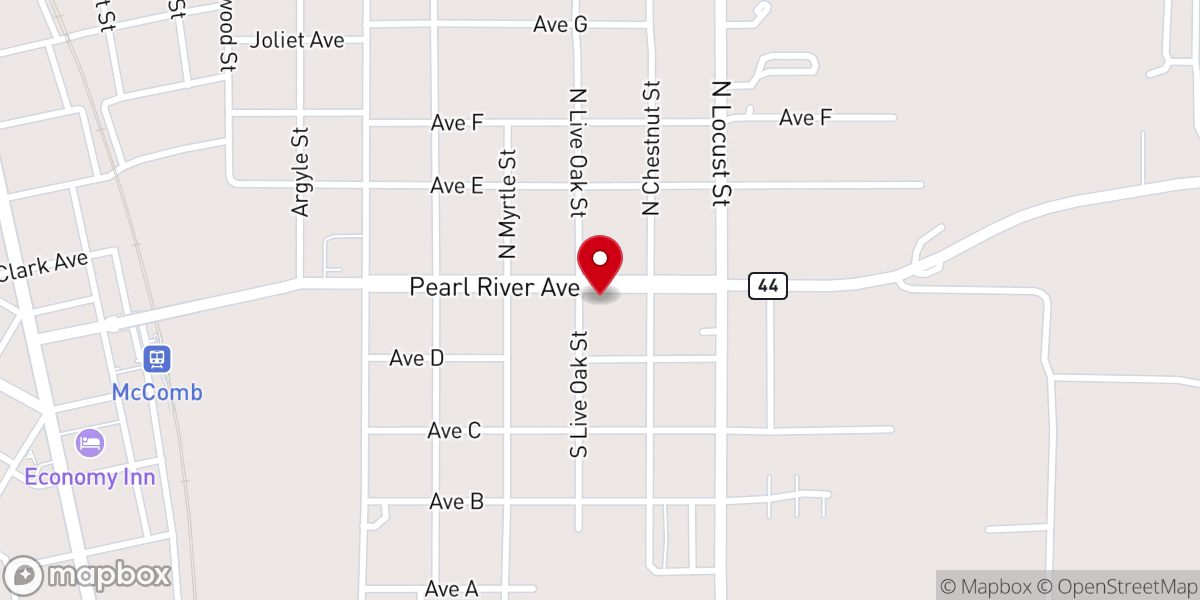 Map showing location of Pearl River Avenue Untd Methodist