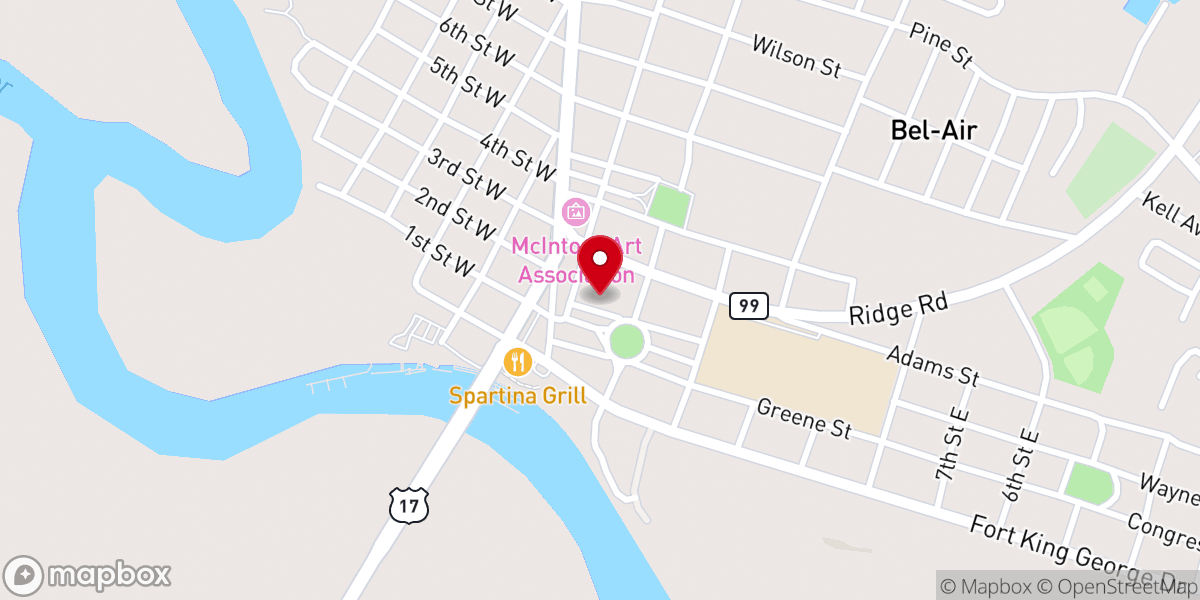 Map showing location of First Methodist Church