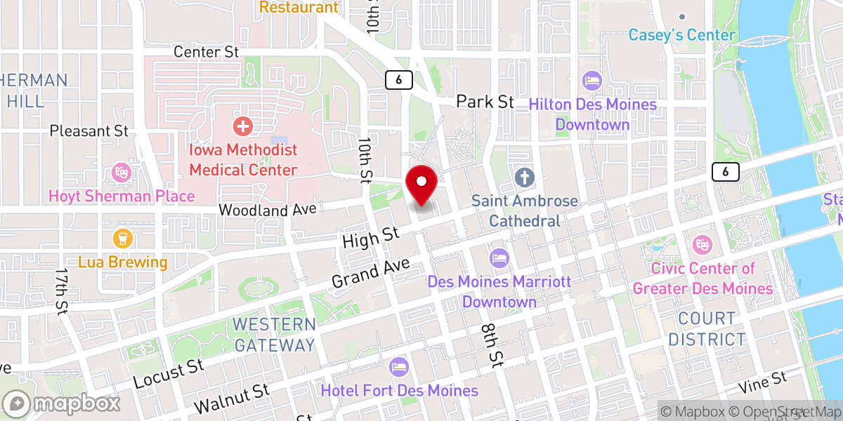Map showing location of Saint Paul's Episcopal Cathedral