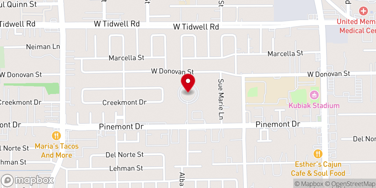 Map showing location of The Community of Faith Church