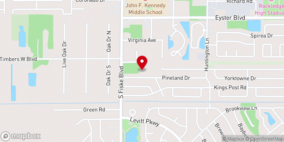 Map showing location of Rockledge Church of Christ