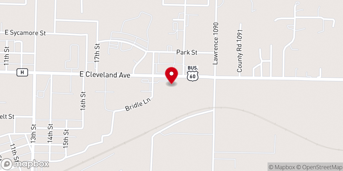 Map showing location of Monett Community Church
