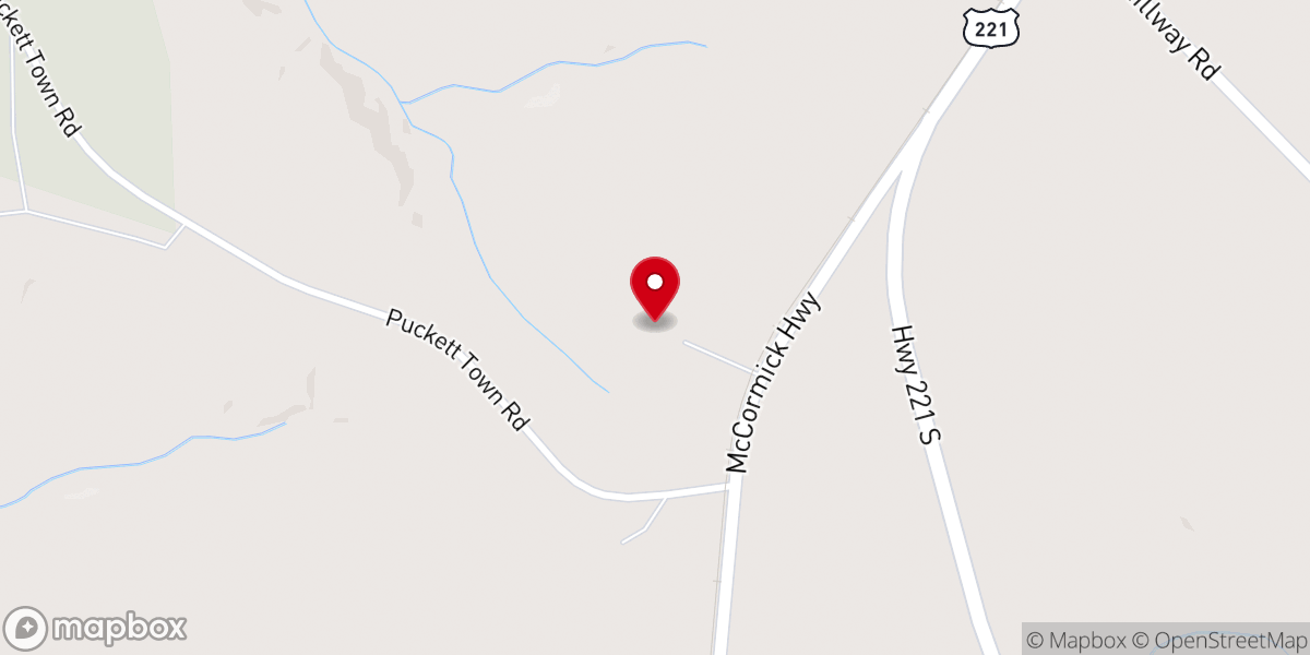 Map showing location of Horeb Baptist Church
