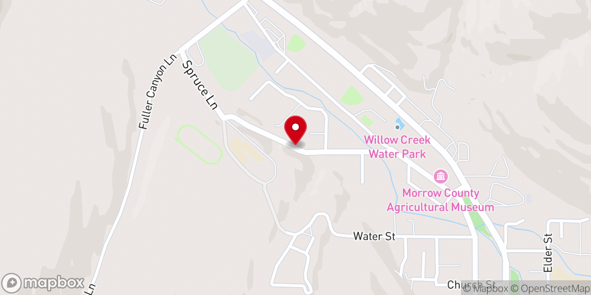 Map showing location of Assembly of God Heppner
