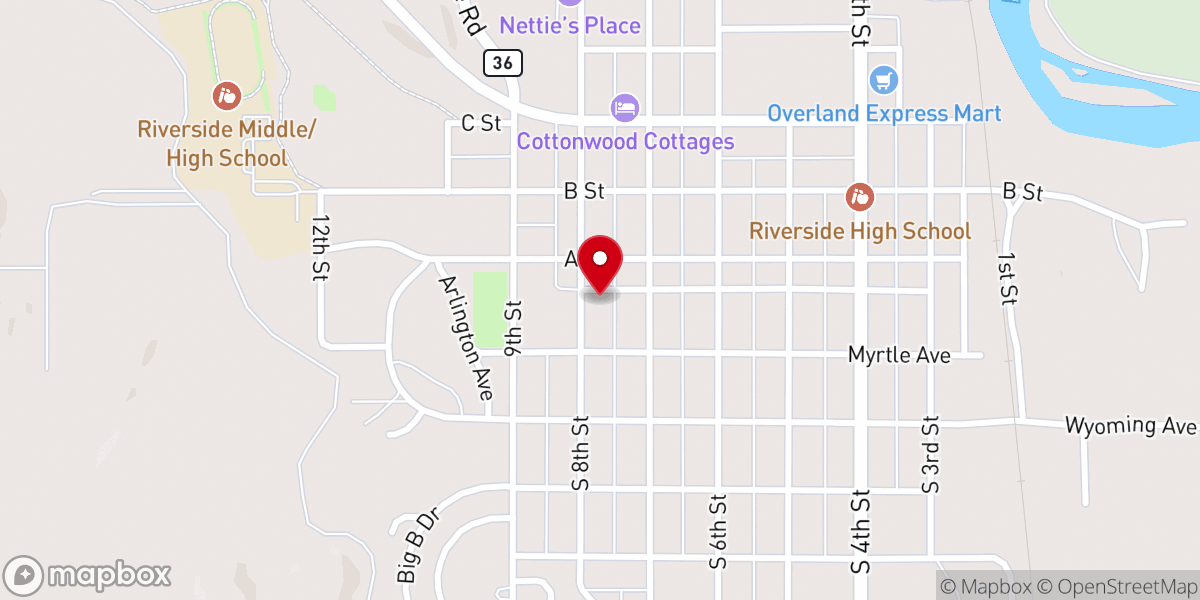 Map showing location of St. Andrew's Episcopal Church