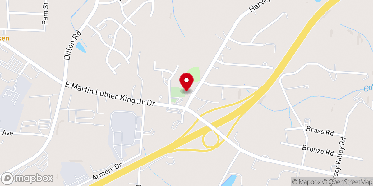 Map showing location of Mitchell's Grove Methodist Church