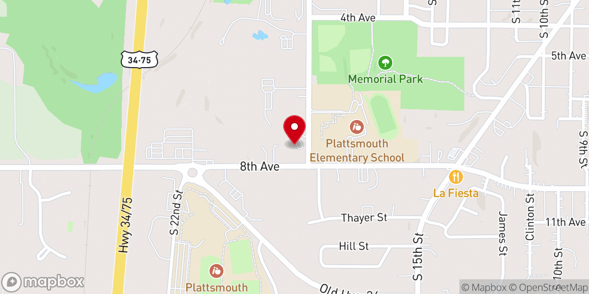 Map showing location of Plattsmouth Bible Church - Food Distribution Center