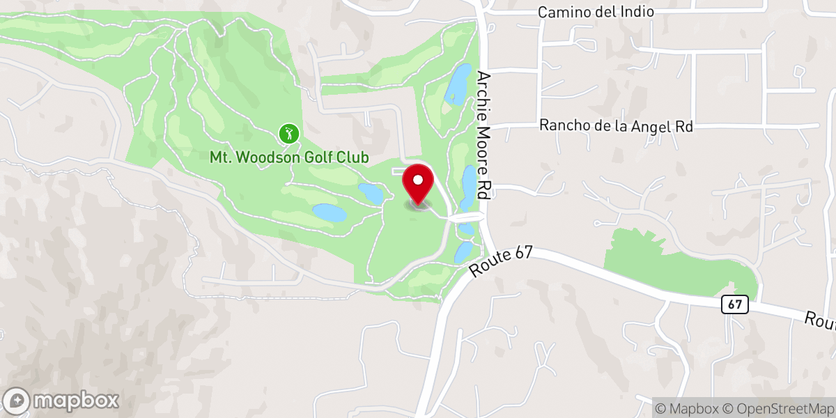 Map showing location of Mt. Woodson Castle