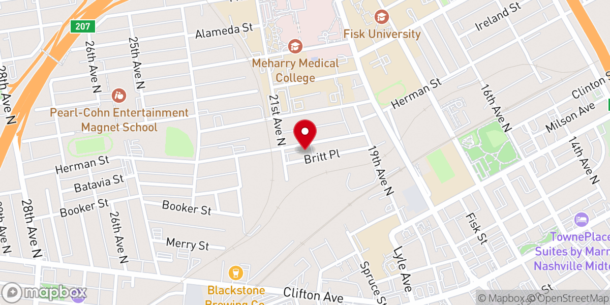 Map showing location of Galilee Missionary Baptist Church