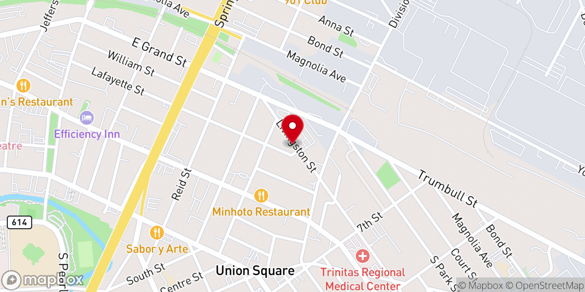 Map showing location of St Paul Baptist Church