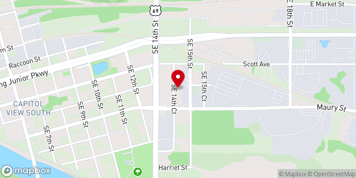 Map showing location of Calvary Grace Tabernacle