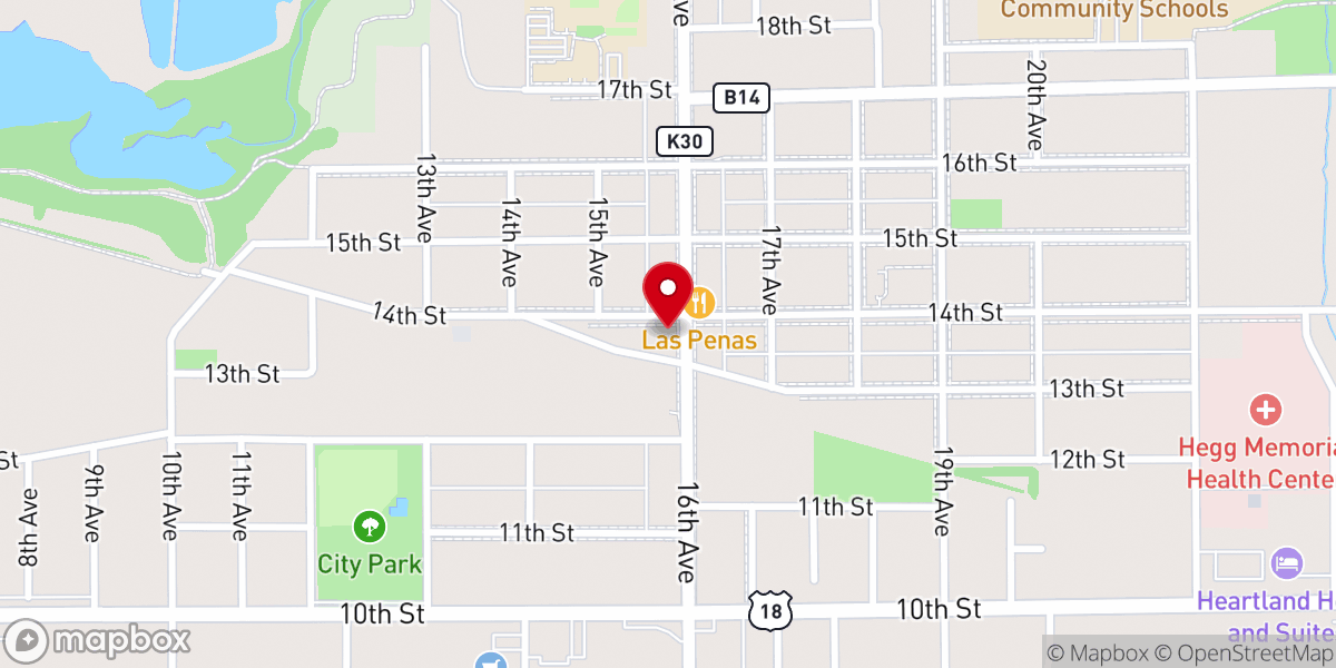 Map showing location of Love INC of Sioux County